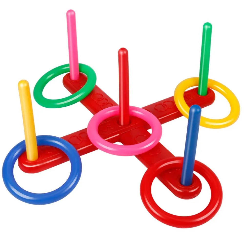 5 Rings Ring Throwing Game Parent-child Interaction Coordinate Skill Children Ferrule Toys Cross Montessori Toys