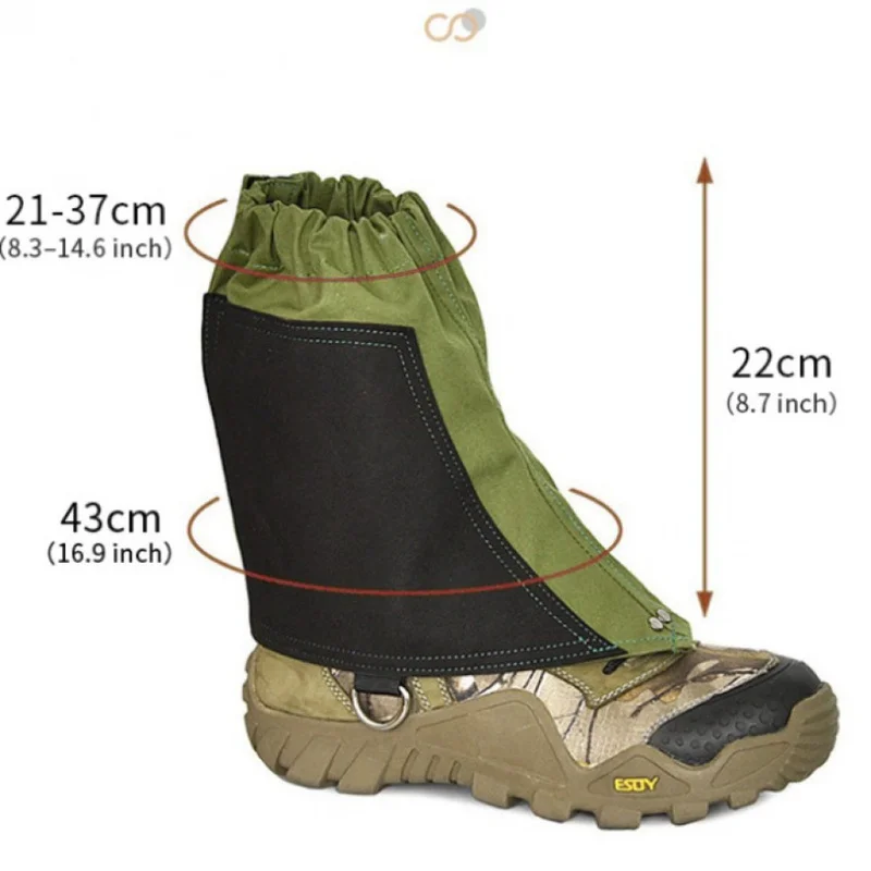 Canvas leg gaiters for outdoor hiking, short waterproof leg covers for men and women, desert sandproof leg wraps