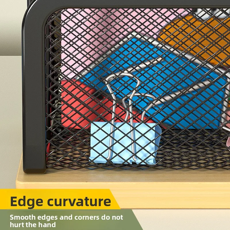 رف حروف مبطن من خشب الخيزران عالي الجودة، منظم مستندات معدني لسطح المكتب، رف تخزين للكتب/المجلد، رف فرز الورق، نهاية الكتب #4