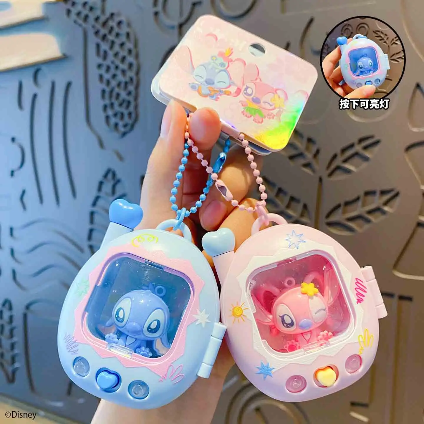 Cute and funny cartoon keychain backpack with glowing figurine keychain - creative pet-themed couple schoolbag pendant Gift