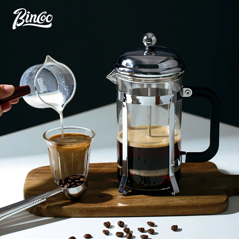 

Bincoo European French Press 350/600ml Glass 304 Stainless Steel Coffee Maker with Fine Mesh Filter for Coffee Milk Frothing Tea