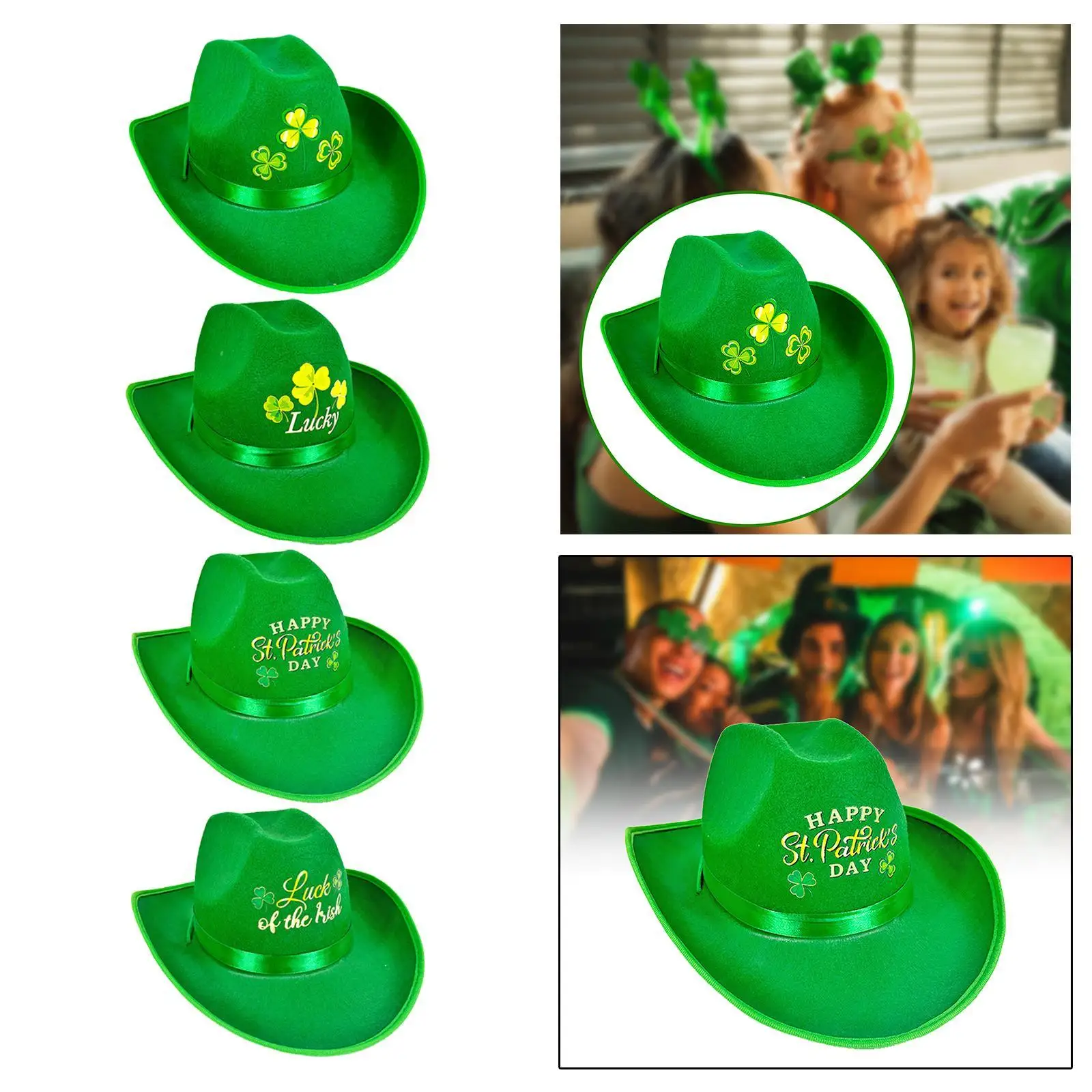 

Leprechaun Green Top Hat Show Hat for Dress up Family Gathering Performance
