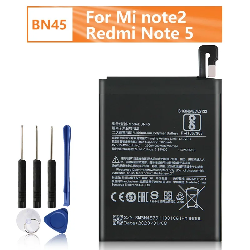 

Replacement Phone Battery BN45 For Xiaomi Redmi Note 5 Redmi Note 5 Pro 4000mAh + Tools