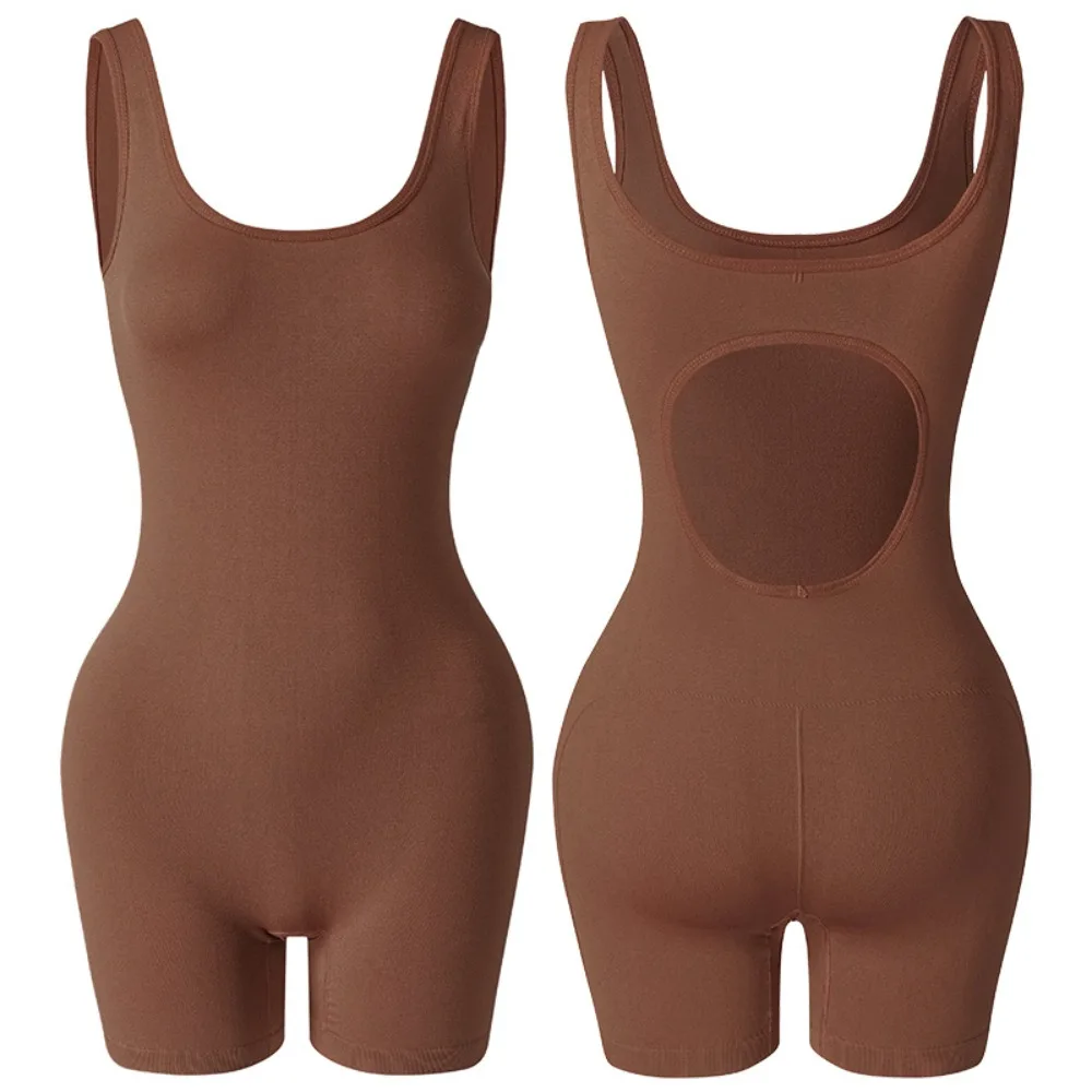 

Ins U-neck Slim Fit Shapewear Tummy Control Seamless Yoga Jumpsuit Sleeveless Butt Lifting Bikini Bodysuits Gym