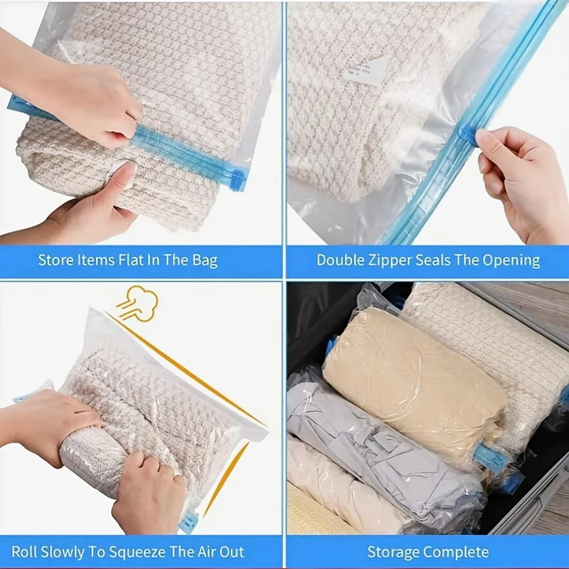 2 قطعة/المجموعة كيس ضغط بدون مضخة! كيس توفير المساحة - لا حاجة إلى فراغ أو مضخة أثناء السفر، بأسعار معقولة ومريحة للغاية #2