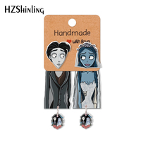 Halloween Horror Corpse Bride Victor Victoria Earrings for Women Acrylic Clip Earrings Stud Earrings Resin Epoxys Ear Jewelry