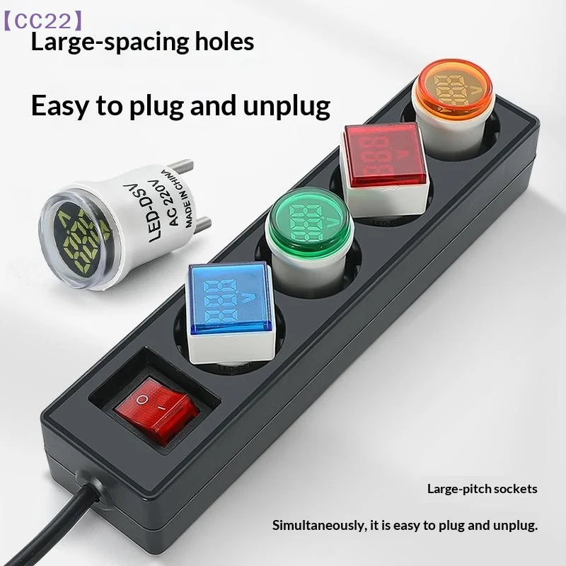 【CC22】LED Digital AC Voltmeter Indicator Square EU Plug Digital Voltmeter 50–500V Voltage Measurement Range{C}