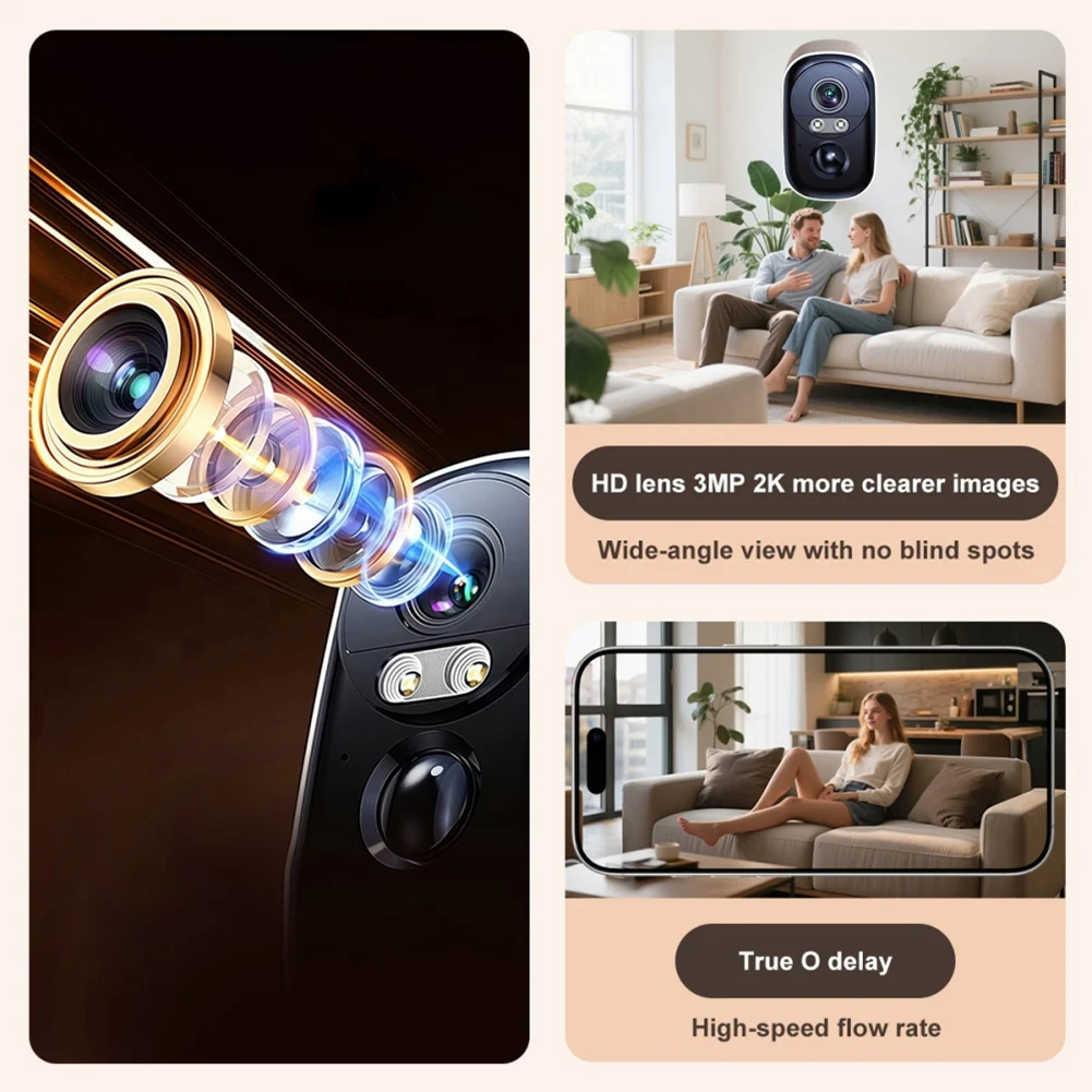 

A10I 3-мегапиксельная камера с бесплатным аккумулятором, умная камера видеонаблюдения, гуманоидный детектор движения, монитор с длительным режимом ожидания