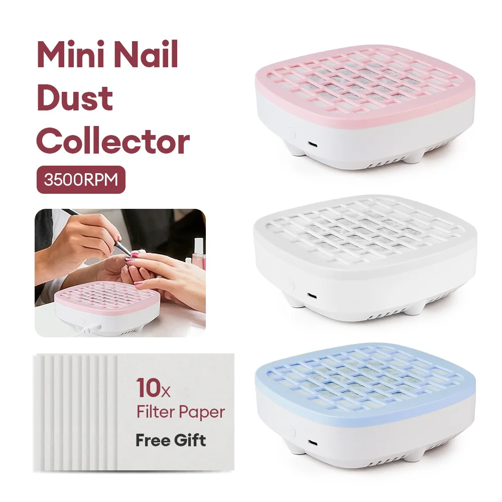 

3200RPM USB Mini Nail Dust Collector Portable Nail Dust Extractor Nail Vacuum Cleaner Fan Nail Art Manicure Fan With Filter