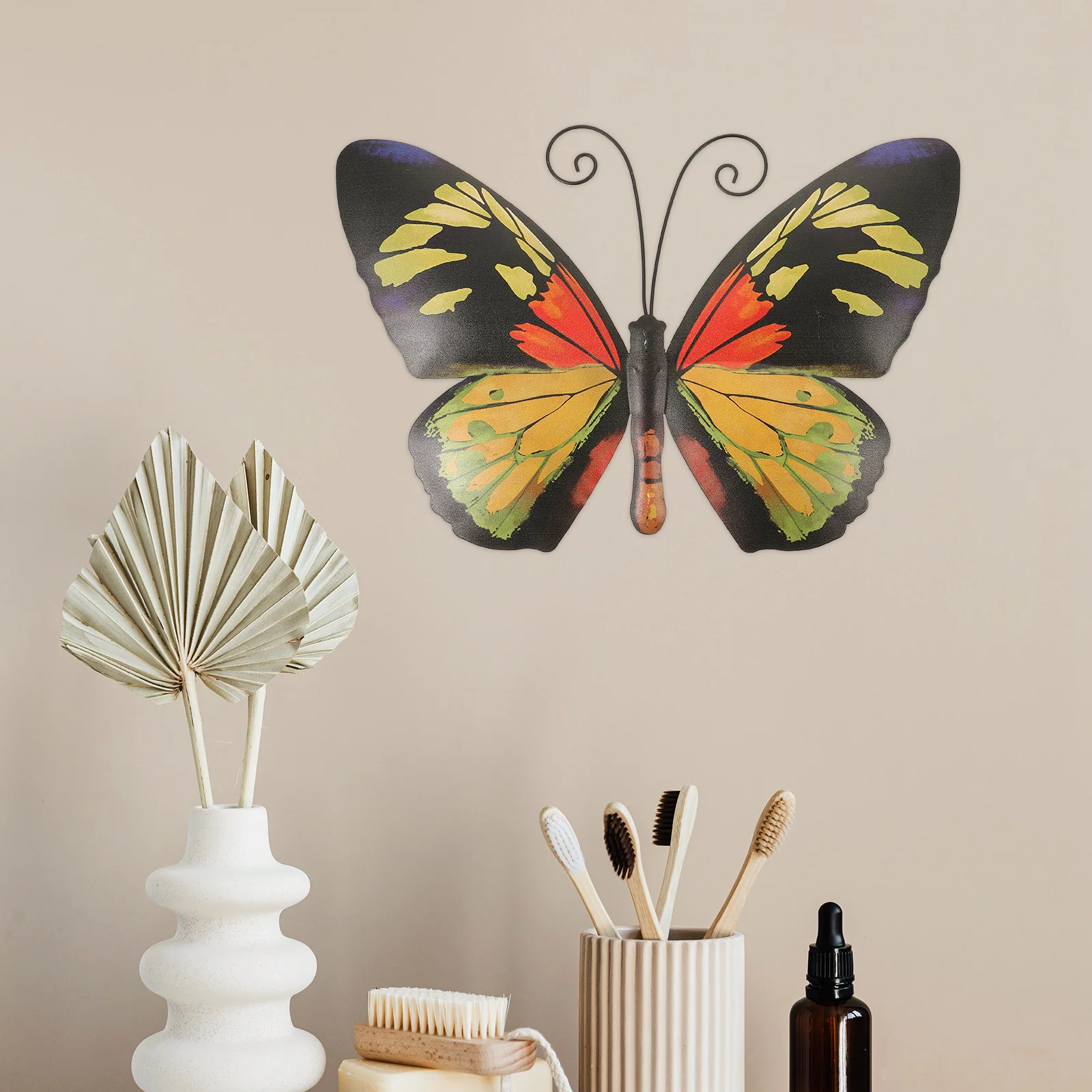 

Iron Metal Butterfly Decor Wall Art Outdoor Hanging Sculpture Colorful Wall Butterfly Decorations Garden Decoration