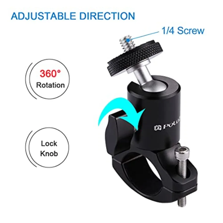 Uchwyt kierownicy PULUZ do kamery GoPro, motocyklowy uchwyt rowerowy, aluminiowy adapter do kamery rowerowej, uchwyt do GoPro Hero 12 11