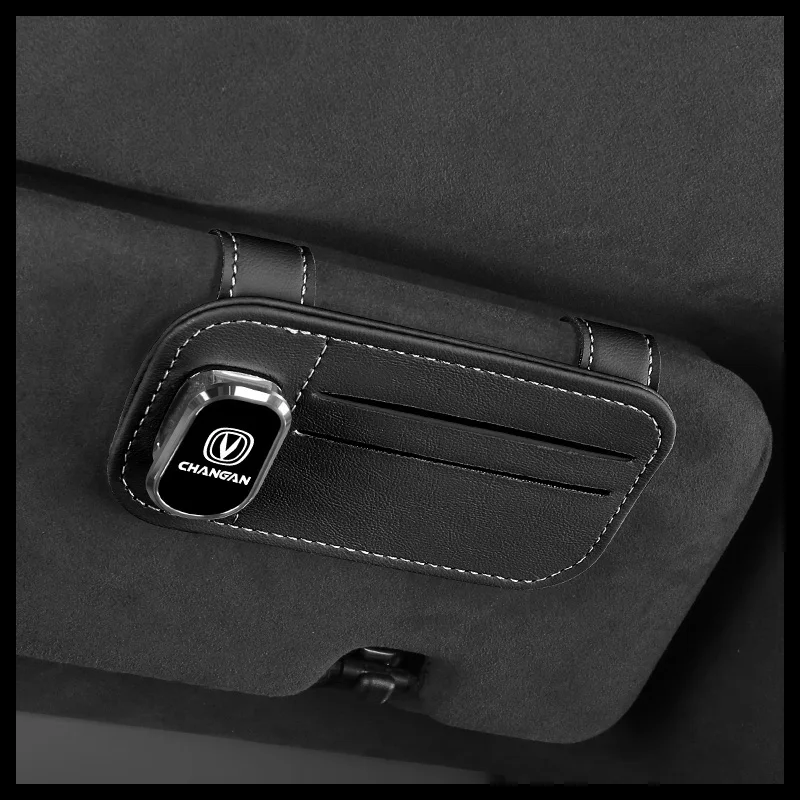 

For Changan cs35 cs15 cx70 cs55 cs95 cs75 cs75 plus Car Logo Glasses Case Auto Sun Visor Glasses Holder Clip Card Ticket Clip