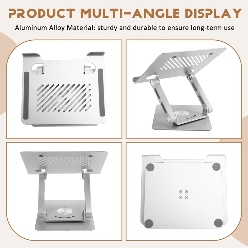 Вращающаяся на 360 градусов подставка для ноутбука Эргономичная подъемная подставка Подставка для планшета Охлаждающая подставка Вращающаяся настольная подставка для планшета