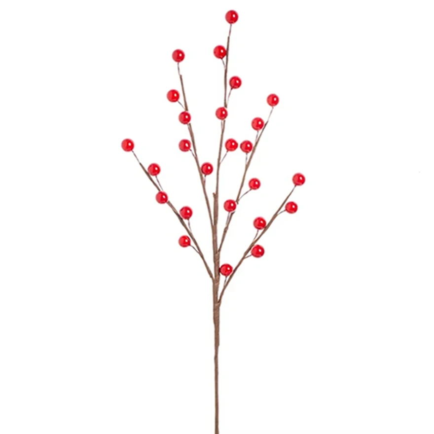 

Artificial Fruits Simulated Plant Holly Red Fruit Christmas Home Room Wedding Table Centrepiece Festive Decor Flowers For Family