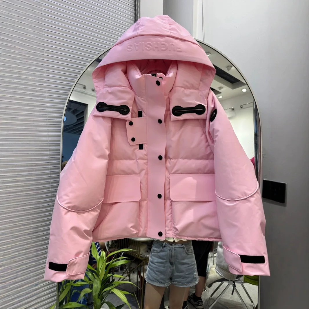 Winter 90% White Duck Down Jackets Hooded Parkas Women's Candy Color Loose Warm Windbreak Clothes Female Thicken Puffer Coat