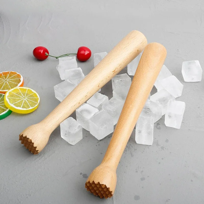 Wooden Juice Press for Cocktail Wood Ice Crusher Muddler Bar Tool Home Kitchen Fruit Lemon Juice Press Hammer Mashing Ice Sticks