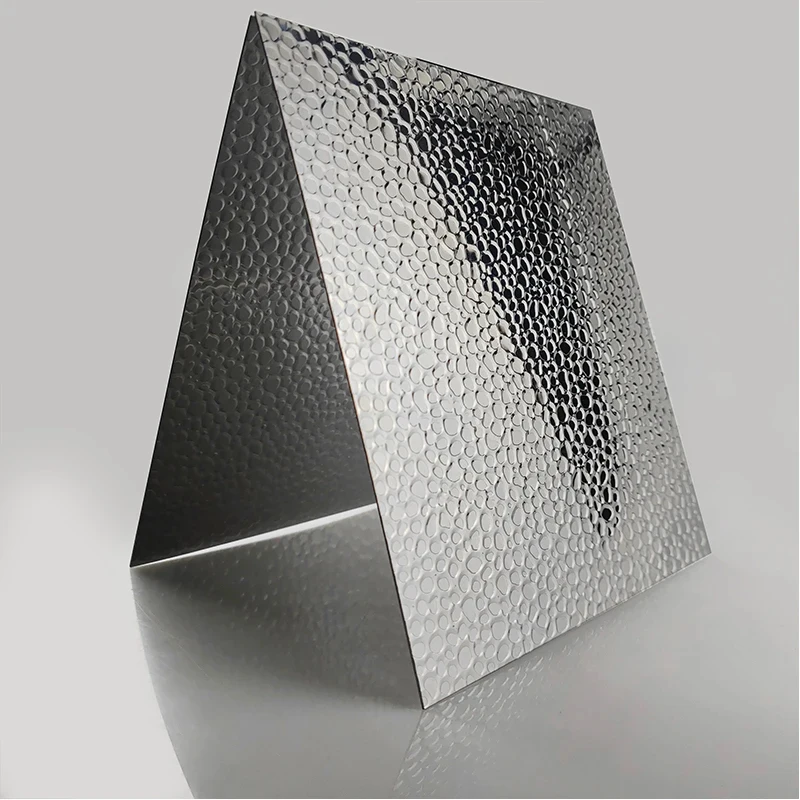 

95% High Reflectivity Mirror Embossed Aluminum Sheet / Hammered Pattern Reflective Plate for Lampshade & Lighting DIY