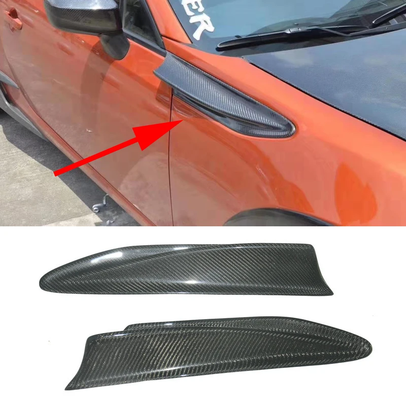 

2Pcs Carbon Fiber Front Bumper Side Fender Shark Fin Canards Cover Trim Sticker Spoiler For Subaru BRZ Toyota GT86 2012 - 2019