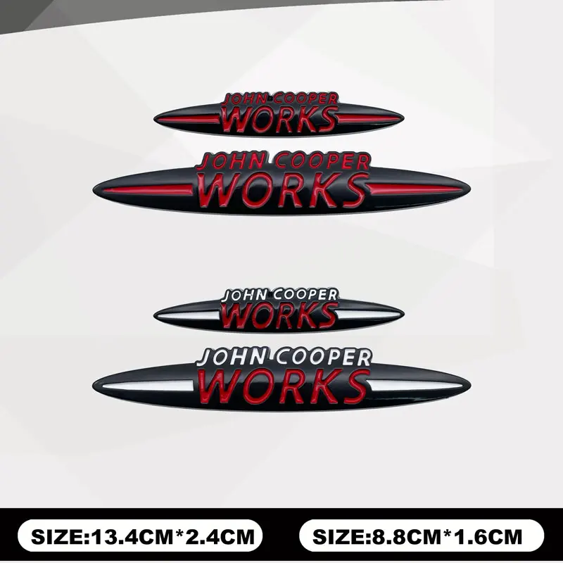 Emblema de metal John Cooper Works, Peças de decoração do corpo do carro, Mini Cooper S JCW F55 F56 F60 F53 F54 R55 R56 R60 R61 R58 F57