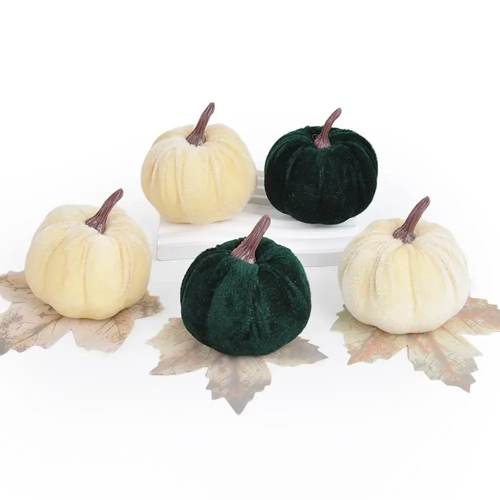 

Set Of 5 Velvet Pumpkin Ornaments For Autumn Home Decor Including For Thanksgiving And Halloween Seasonal Themes
