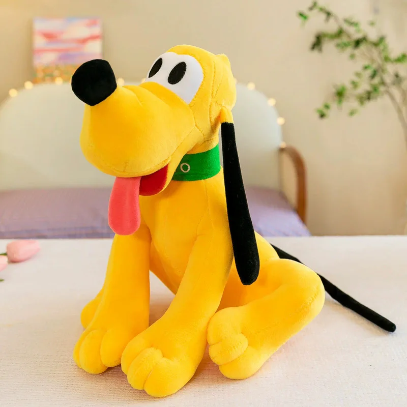 1 unidad de 28cm/11,02 pulgadas, muñeco de perro pequeño amarillo con forma de dibujos animados, juguete de peluche, venta al por mayor, lindo plutón, almohada grande para oreja, tijera, máquina de regalo