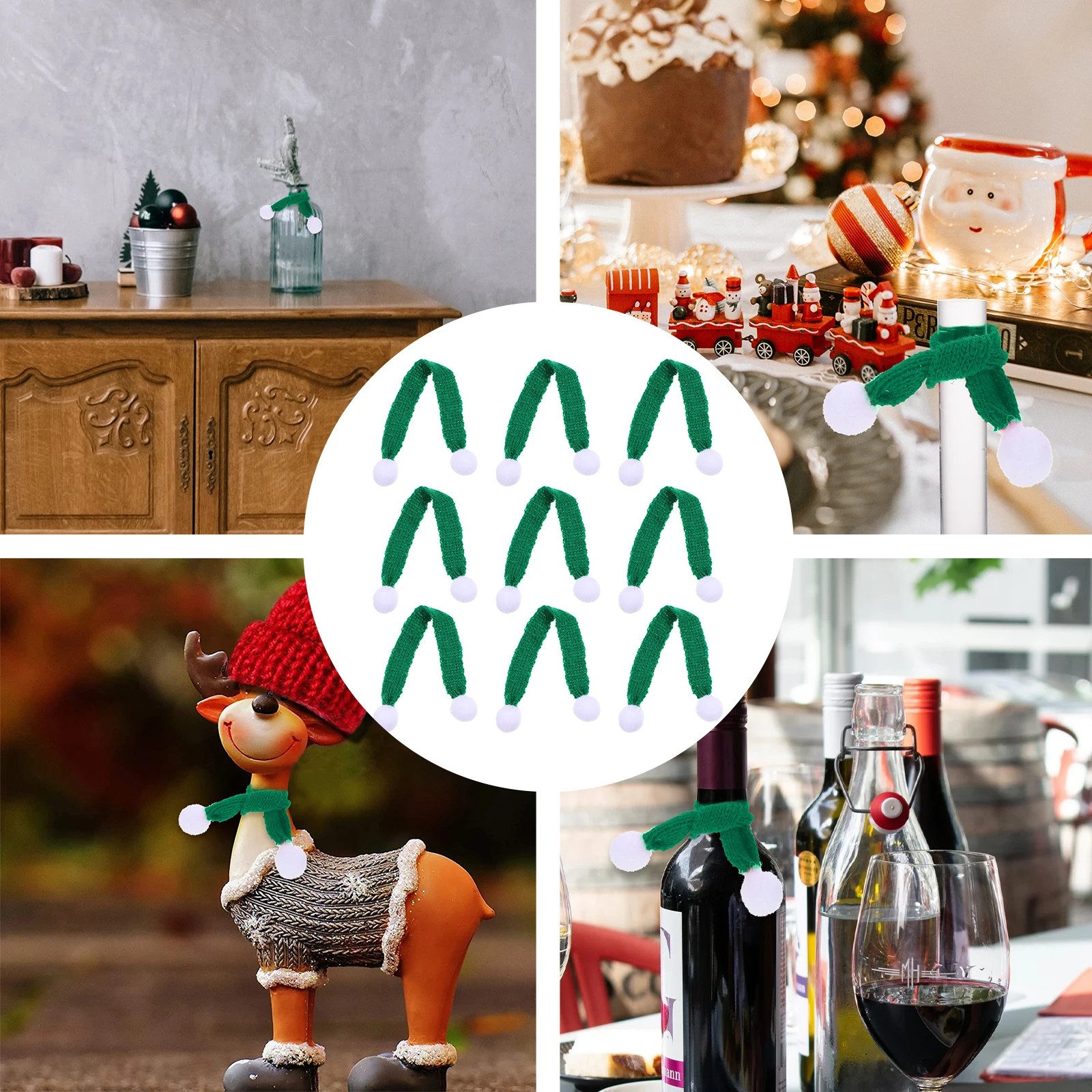 

10 Pcs Mini Decorative Scarf Decorations Christmas Decors Scarfs Ornaments Neckerchiefs Yarn Supplies Chic Portable