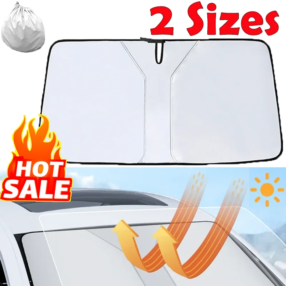 

Folding Car Sun Shade Front Window Hot-selling 2 in 1 Cars UV Reflective Sunahades Sunscreen Shades Auto Exterior Accessories