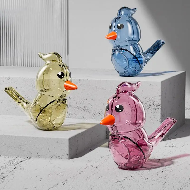 Sifflets d'oiseaux d'eau pour enfants, sifflet transparent, fabricant de bruit, jouets de dessin animé, picots musicaux intéressants, cadeaux d'anniversaire