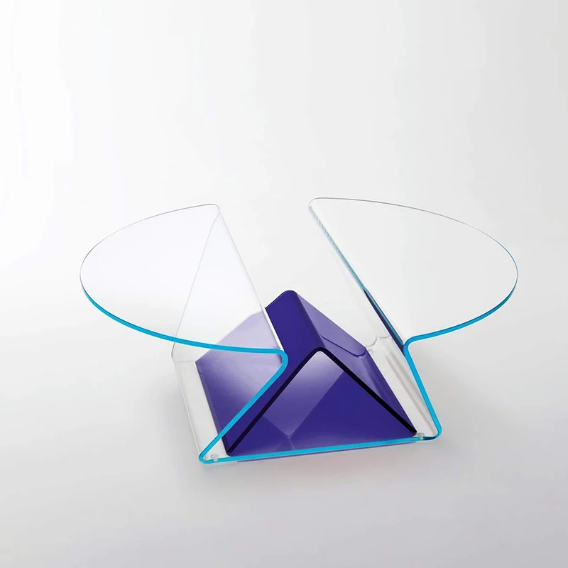Series geometric colored glass coffee table coffee table