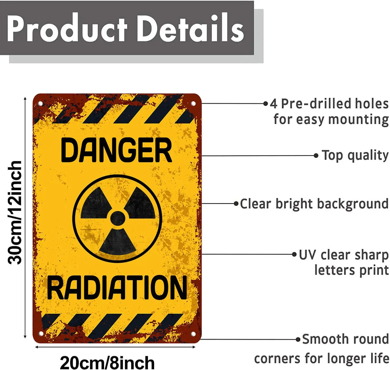 1a ، خمر معدن القصدير تسجيل خطر الإشعاع العسكرية تسجيل للمنزل بار حانة المطبخ المرآب مطعم جدار ديكور اللوحة علامات #2