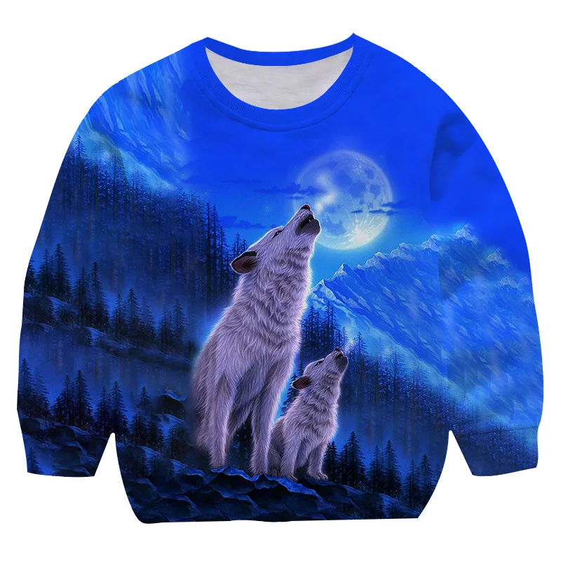 Wolf Jungle Pattern Sweatshirt 3d Printed Sweatshirts for Men and Women Pullovers Harajuku Unisex Tops