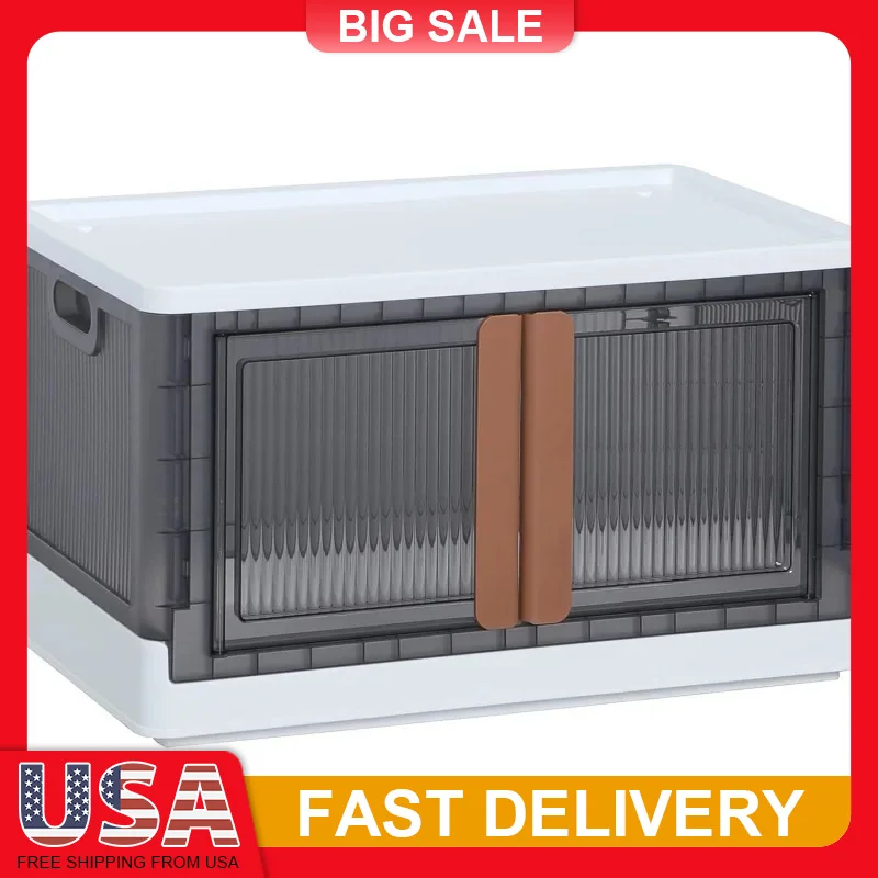 

19 Gallon Plastic Storage Cabinet White Stackable Organizer Bin with Lid for Home Office Toys Clothes Durable Space Saving