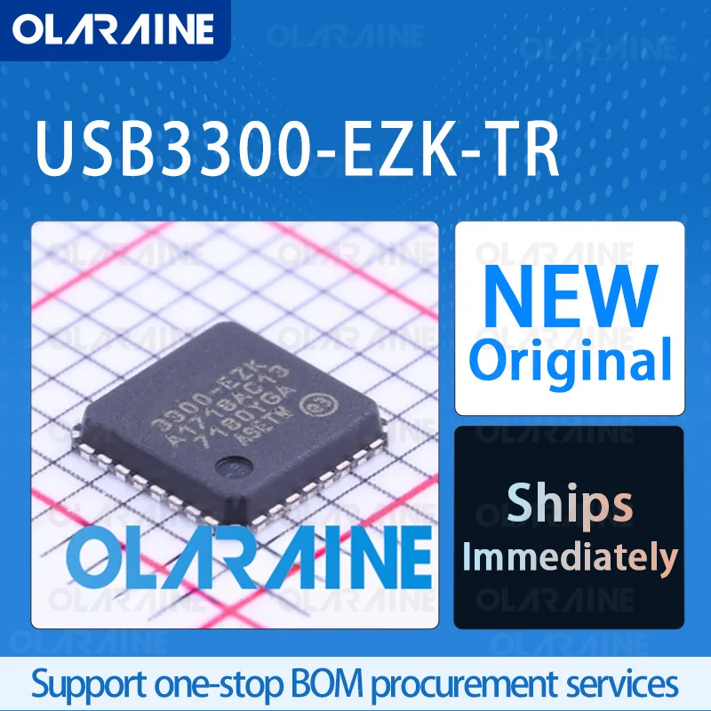 

5/10/100Pcs USB3300-EZK-TR QFN-32 Original IC Chip USB OTG Interface RoHS Voltage 3.6 V Current 54.7 mA