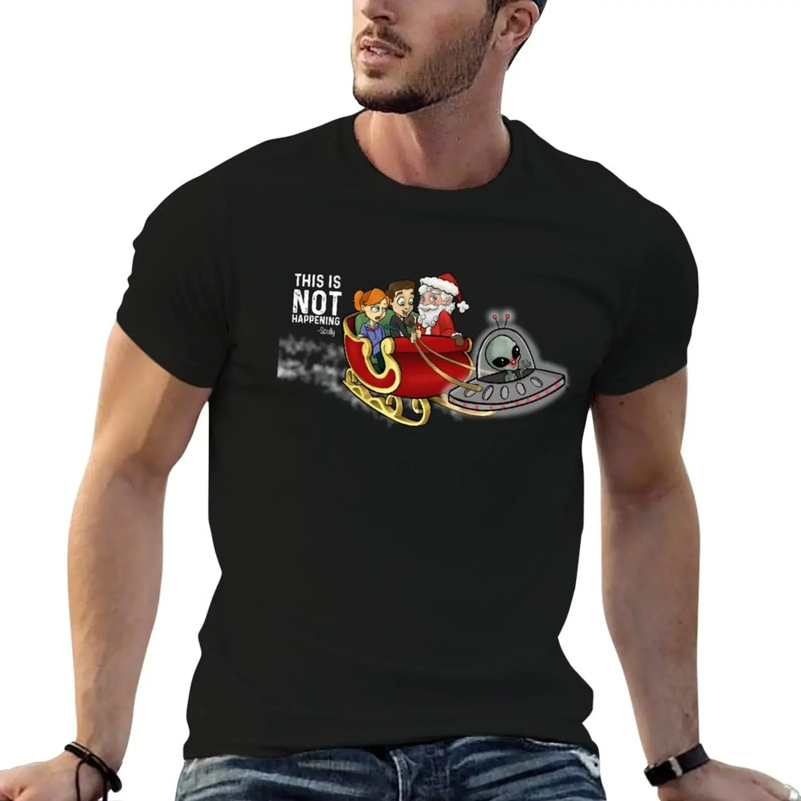 

Santa UFO with Mulder and Scully T-Shirt shirts graphic tee croswit shirt man new gifts and t-shirts shirts men graphic