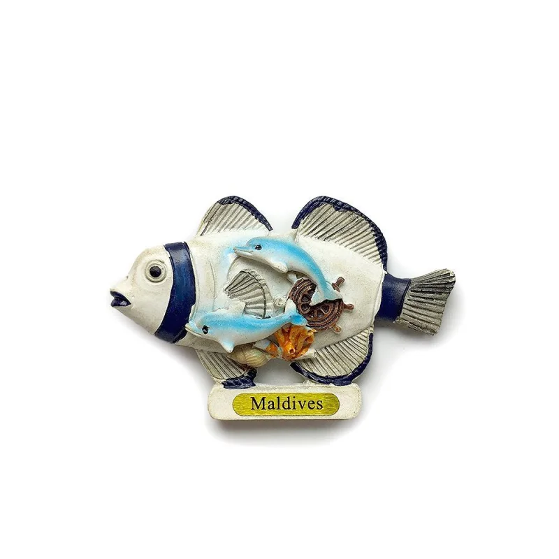 

3D Resin Maldives Fish Dolphins Ship Wheel Coral Reef Magnets Cute Fridge Decor Home Kitchen Decorative Artwork Aimants Frigo