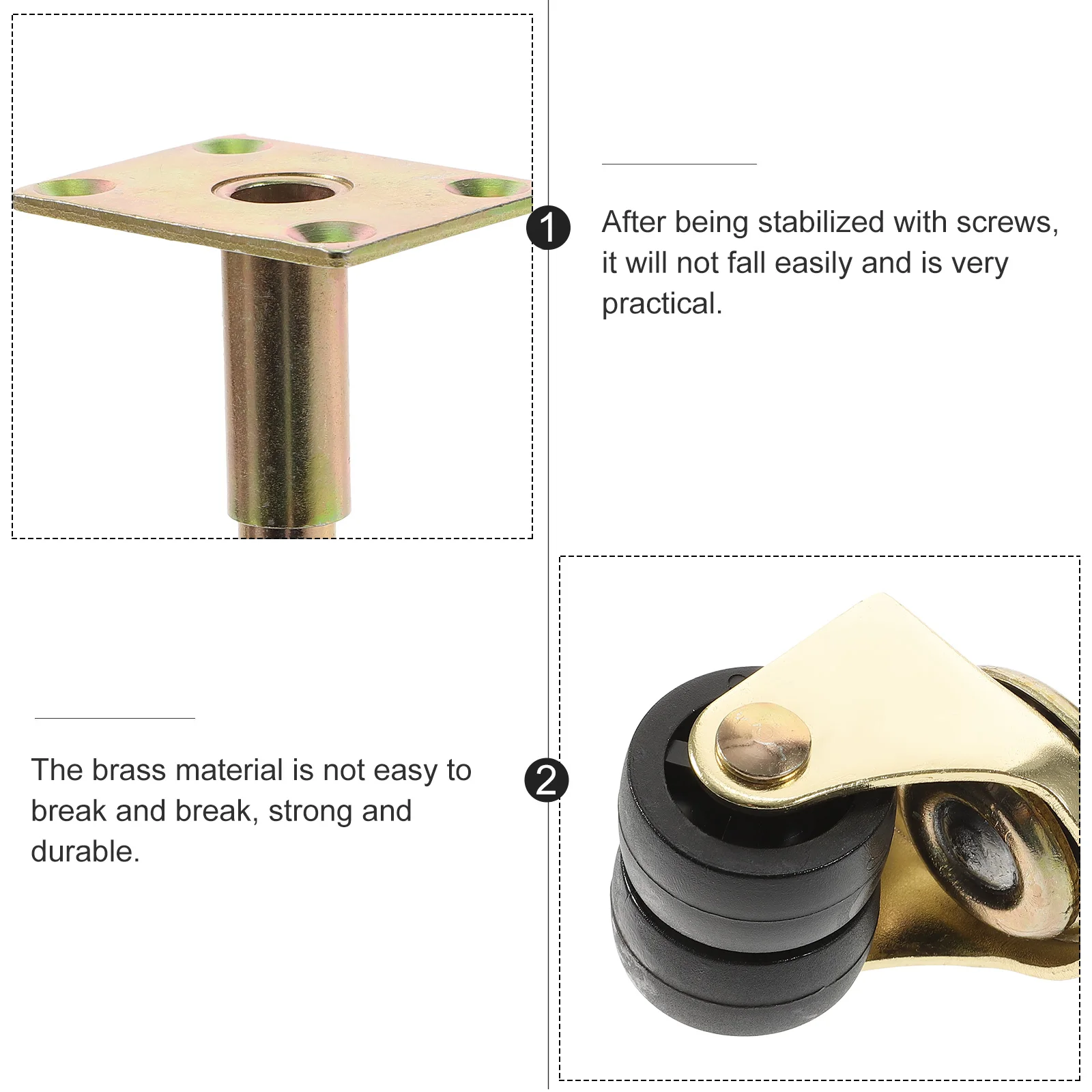 

Caster Sleeve Double Wheel Casters Replacement Nylon Adjustable Metal Support for Piano Accessories Keyboard Electronic