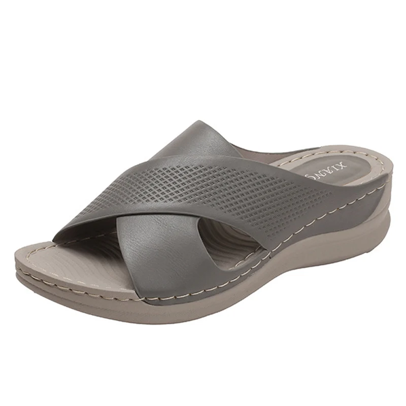 Summer New Women's Slipper Outdoor Open Toe Soft Sandal Trend Slides Beach Shoe Female Breathable Comfy Orthopedic Footwear image 2