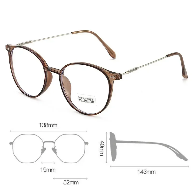 Hot Sales Fashion Vintage Round Photochromic Glasses Ladies Short-sight Blue Light Blocking Eyeglasses Trendy Outdoor UV400