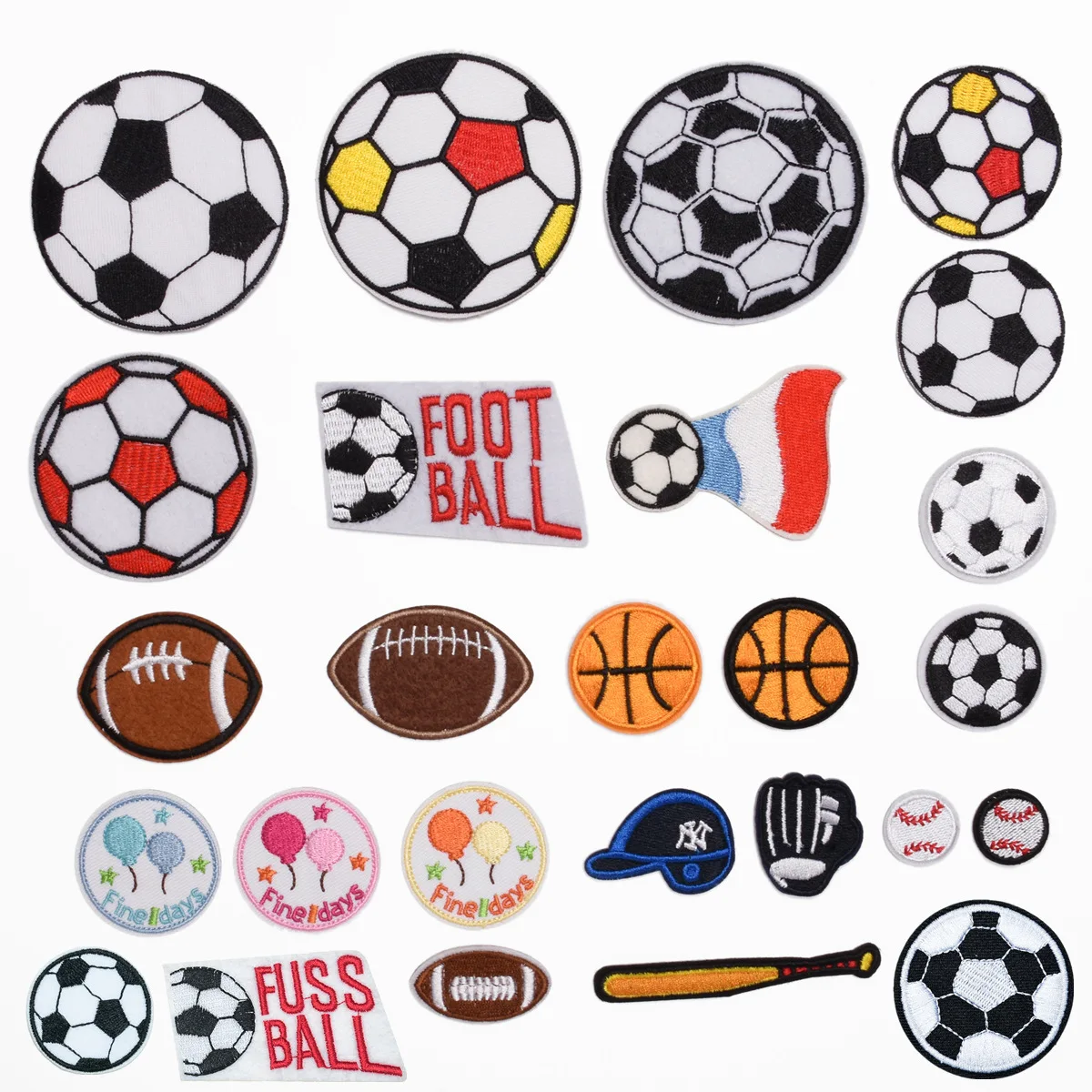 Simple Cartoon Embroidery Fabric Patch Football Baseball Cap Accessories Jeans Patch Clothing Accessories