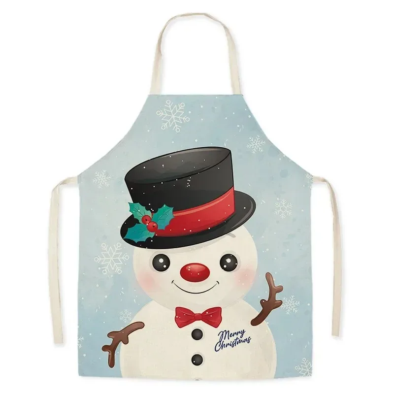 New style holy pattern fine linen apron home decoration kitchen cleaning sleeveless bib Christmas decoration apron