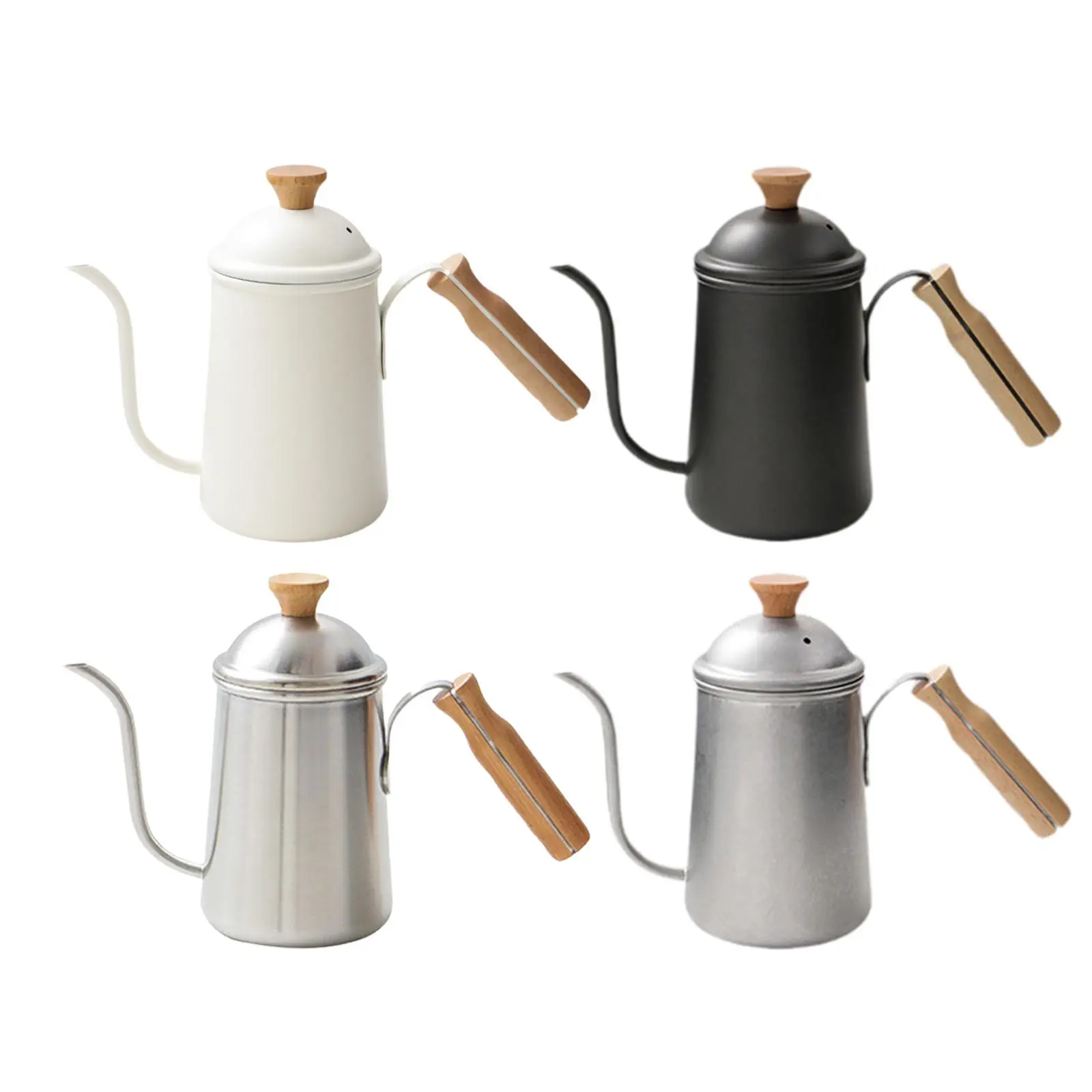 

Long Spout Coffee Kettle Comfortable Grip Flow Spout Anti Scald Handle Thin Mouth Tea Pot for Cafe Picnic Office Indoor Home