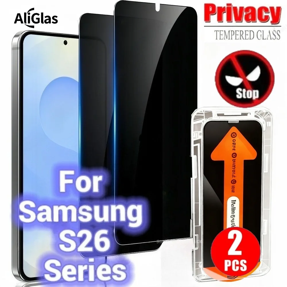 2 Pack Privacy Front Screen Protector For Samsung Galaxy S26 Plus S26 Ultra Anti Spy Tempered Glass Films For Samsung S26 Series