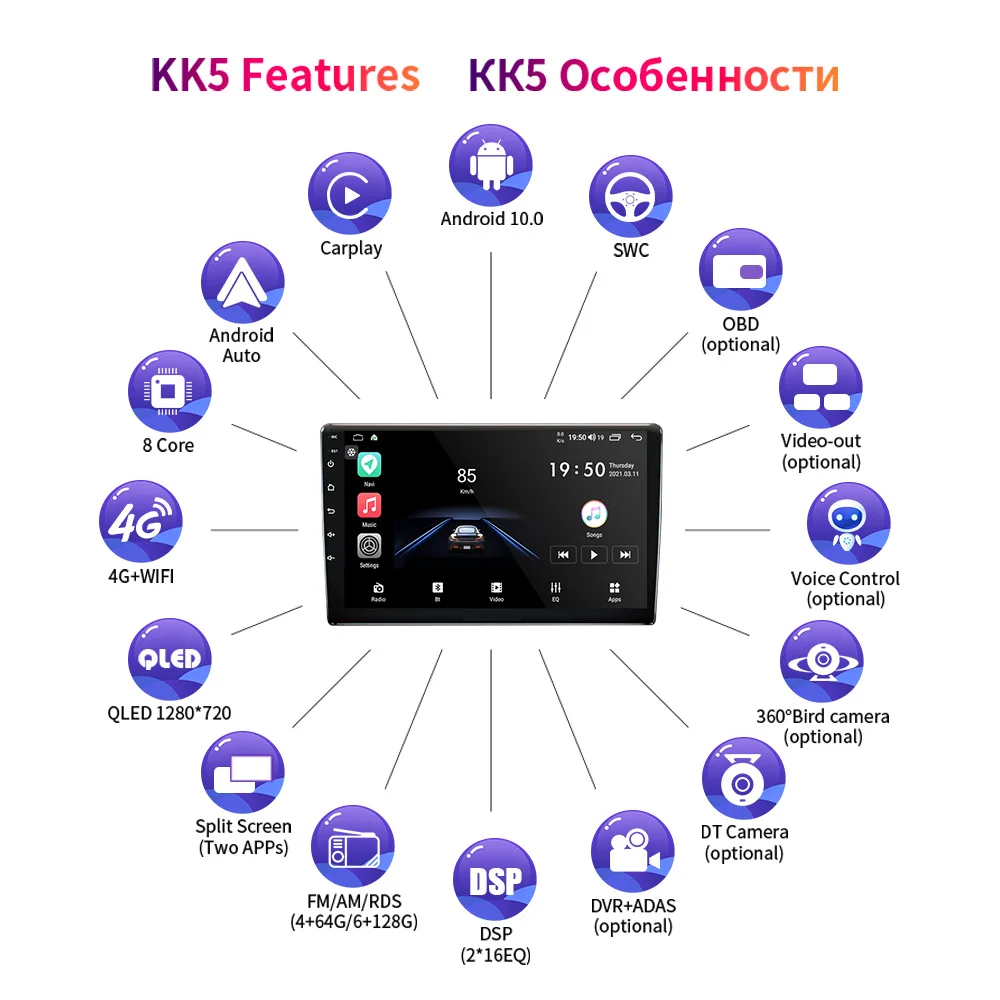 EKIY KK5 autoradio Android Auto CarPlay per Nissan Qashqai Rogue 2008-2013 autoradio lettore multimediale navigazione GPS 2 Din