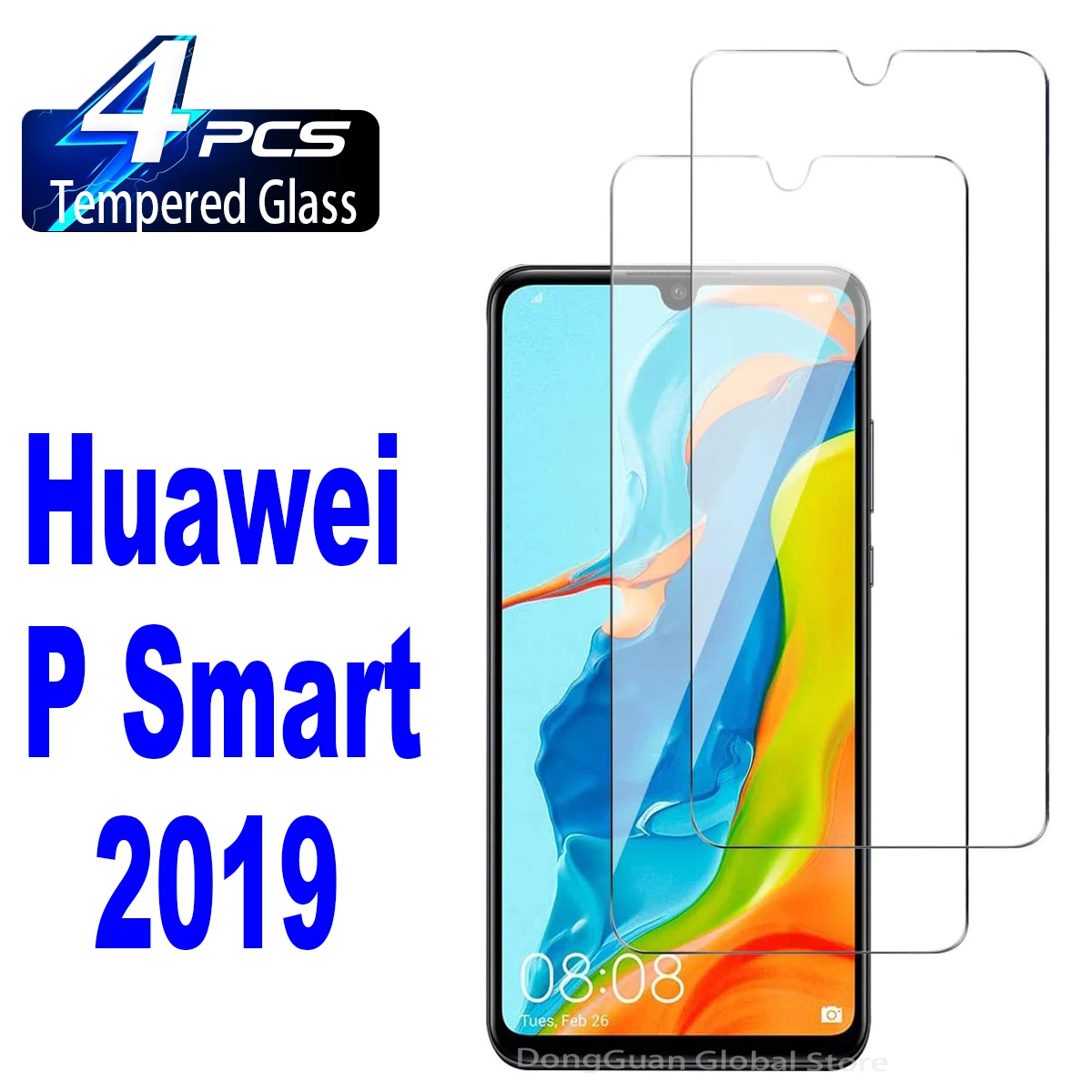 

2/4Pcs Screen Protector Glass Film For Huawei P smart 2019 Tempered Glass