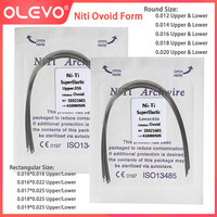 10 Pcs Niti Orthodontic Arches Wires For Braces Dental Archwire Super Elastic Ovoid Form Round Rectangular Upper Lower Dentistry