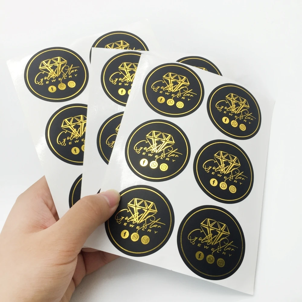 

100PCS Custom Gold Foil Stickers Personalized Wedding Gift Stickers Customized For Packing Business Company Logo Label Stickers