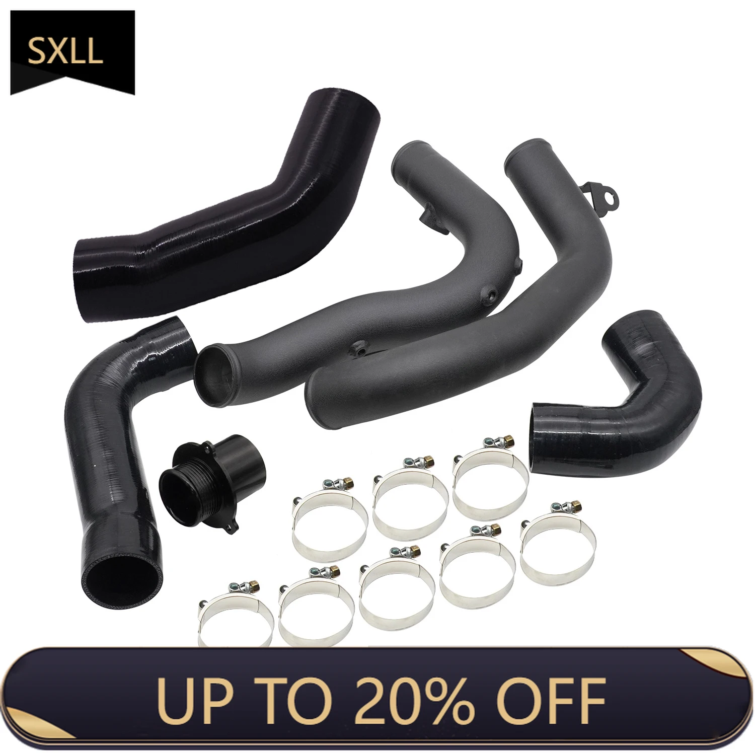 

SXLL High Flow Intercooler Turbo Charge Pipe Kit with Muffler Delete for VW Golf MK7 GTI MQB EA888 Gen3 S3 A3 8V Cupra 1.8T