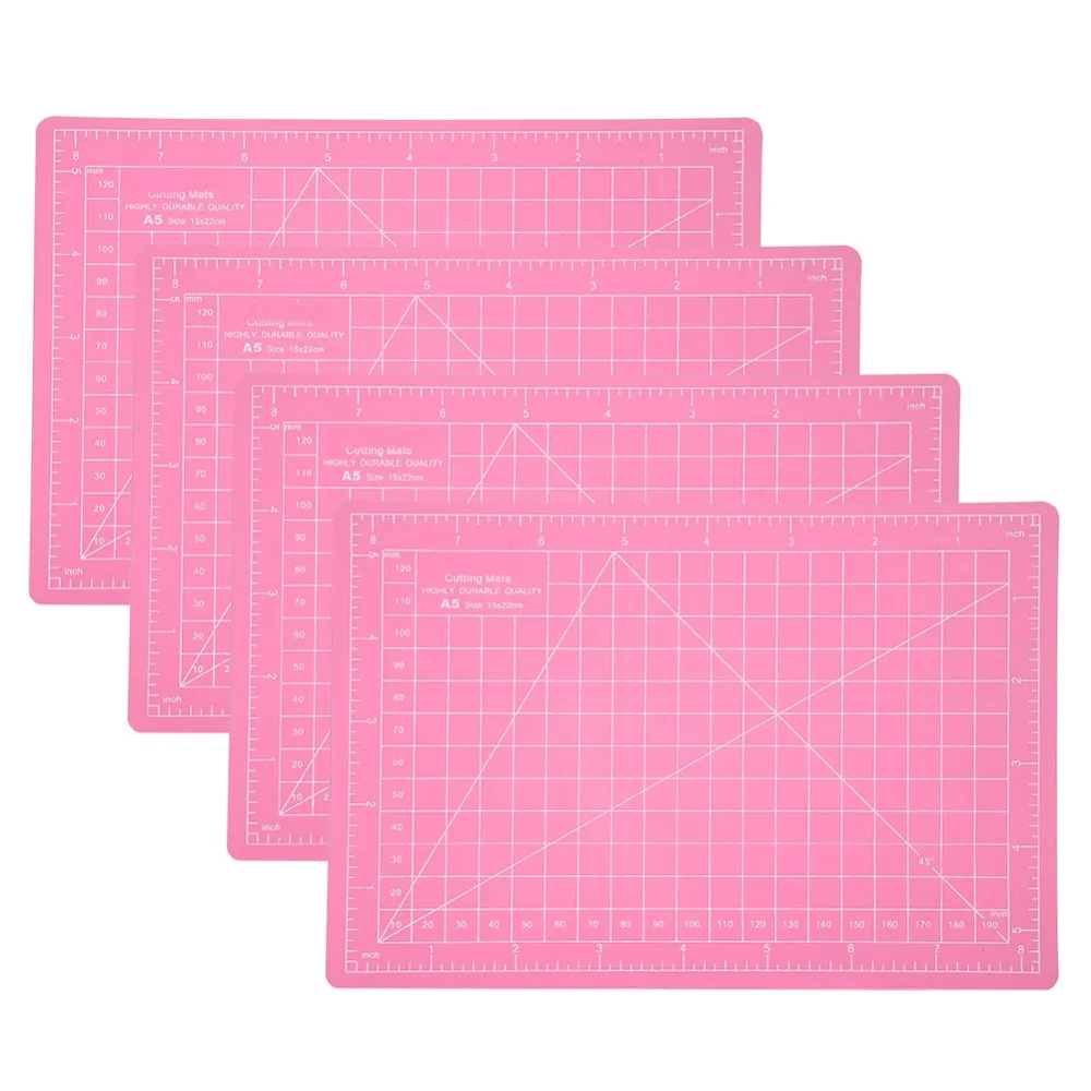 4pcs Durable Self-relaxing Surface Cutting Mat Scale Grid A5 Size A5 Cutting Mat Craft Cutting Pad For Crafting