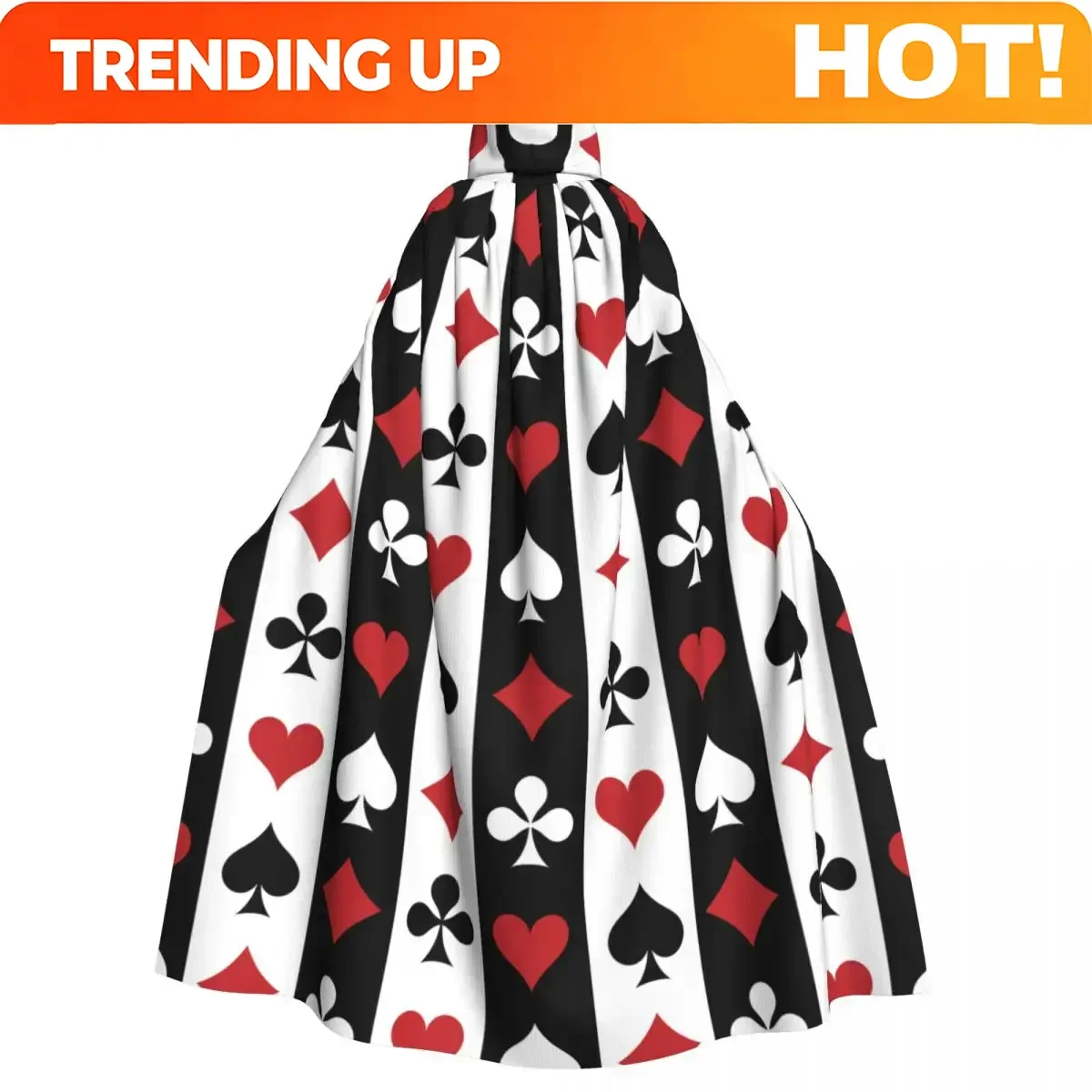 Customization Poker Red Black Alice In Wonderland Hooded Cloak Unisex Cloak With Hood Cloak Cosplay Costume