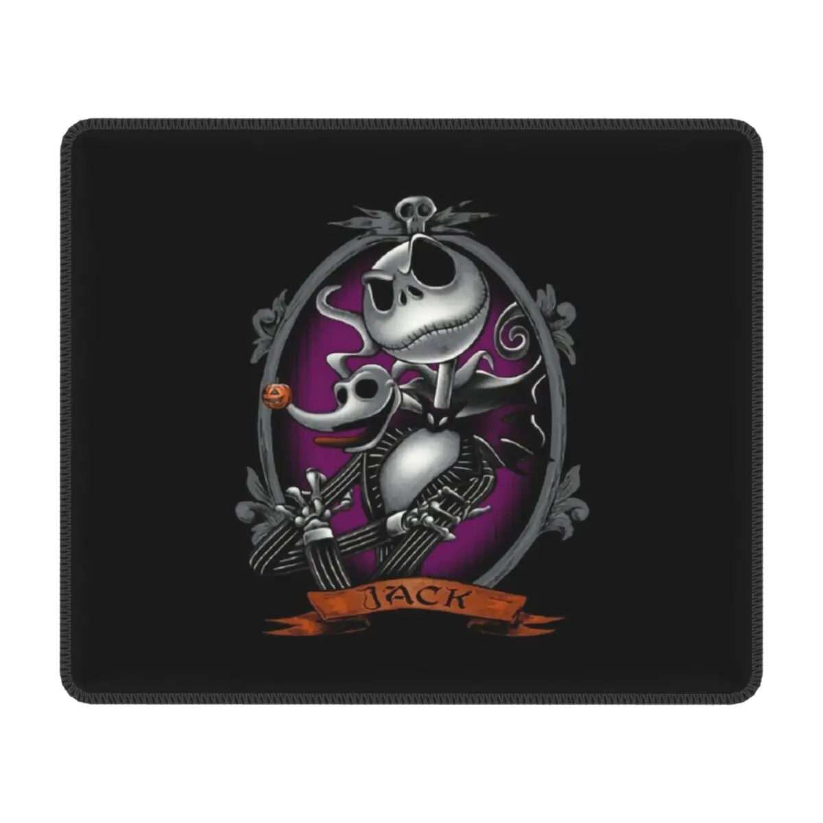 Custom Halloween Jack Skellington Laptop Mouse Pad Mousepad with Stitched Edges Rubber The Nightmare Before Christmas Mouse Mat